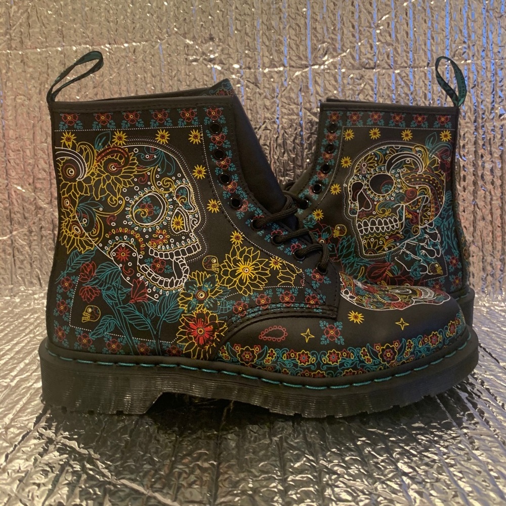 Dr. Martens Day of the Dead Skull Leather Boot